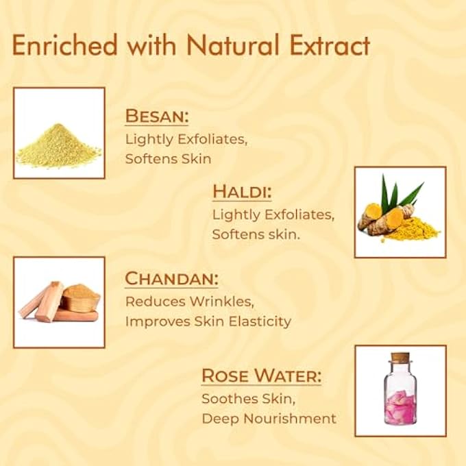 NUTRIGLOW NATURAL'S UBTAN FACIAL KIT FOR GLOWING SKIN, TAN REMOVAL WITH HALDI & CHANDAN, 60GM - Image 2